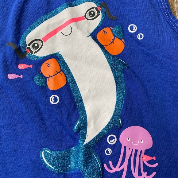 Girls Ocean Shark Graphic Tank & Shorts Outfit Bundled Set - Picture 2 of 14